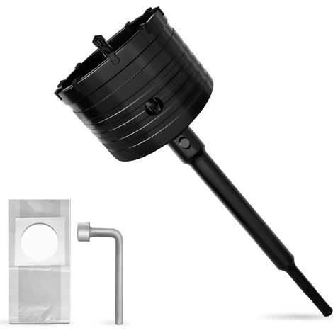 Foret SDS Plus 85 mm pour scie cloche, avec adaptateur SDS Plus, 220 mm, pour maçonnerie, brique, béton, ciment, pierre (1/5)