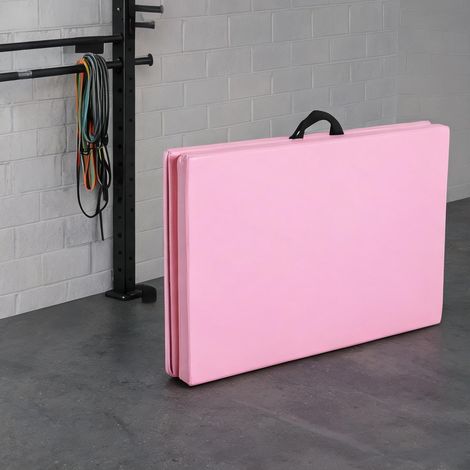 Tapis de gym pliable en similicuir avec poignées 180 x 60 x 5 cm (1/5)