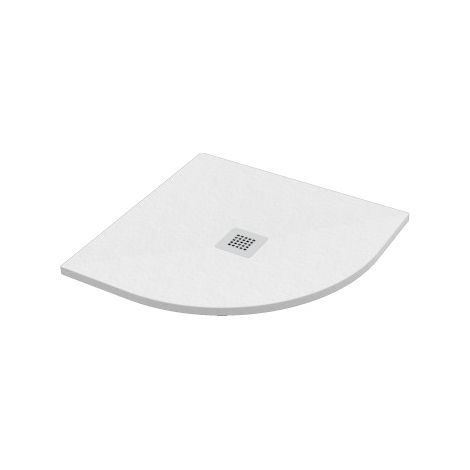 Piatto doccia semicircolare effetto pietra bianco 90x90 cm