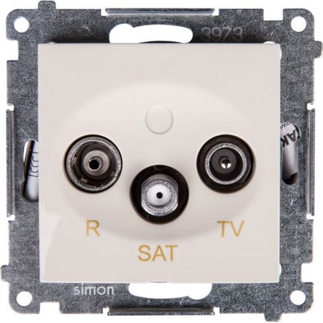 Toma de antena Simon 54 RD/TV/SAT, color crema, dask.01/41