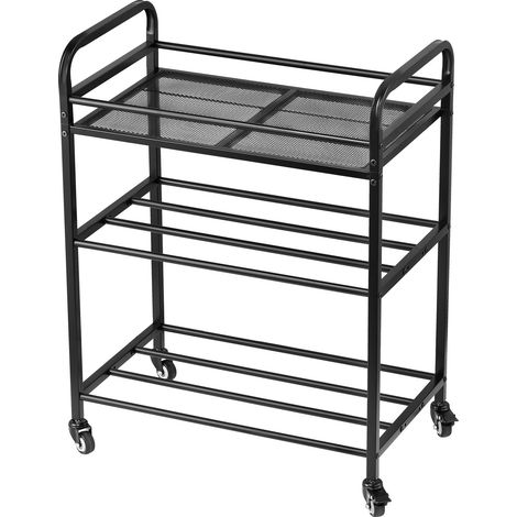Support de Rangement pour Bobines d'Imprimante 3D, Étagère Roulante à 3 Niveaux, Organisateur de Filaments avec Roulettes, Atelier et Bureau (Étagère Seule) (1/5)