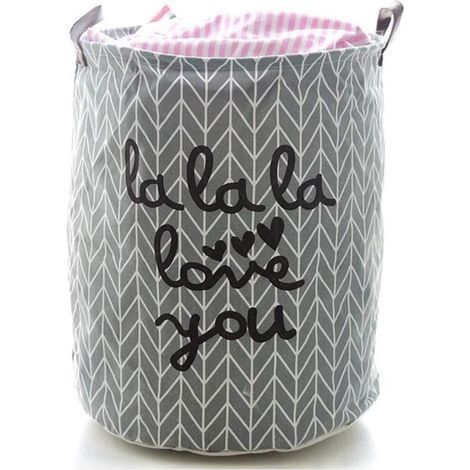 Dirty Laundry Bag - Noname - 40x50cm - Cotton & Linen - Gray - For Clothes and Toys