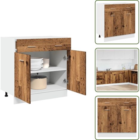 vidaXL Schubunterschrank Altholz-Optik 80x46x81,5 cm Holzwerkstoff (1/5)