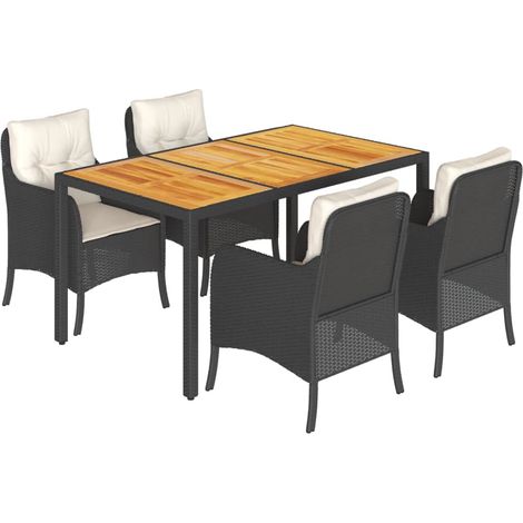 Maison Exclusive - Set de muebles jardín 5 pzas con cojines ratán (1/5)