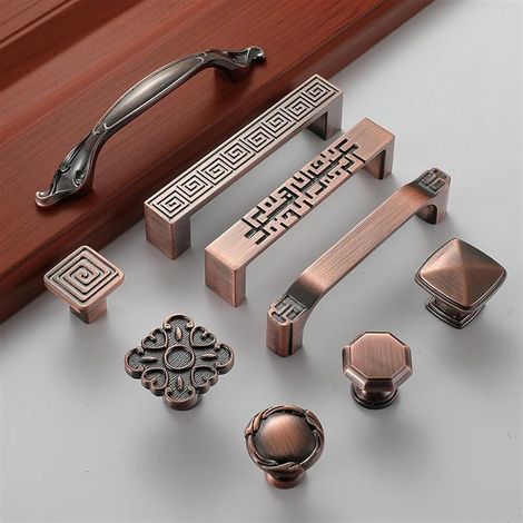 Poignée de porte en bronze rouge, meuble, tiroir penderie (1/5)