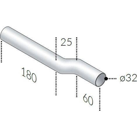 Tubo eccentrico in ottone cromato ø32 x 300 mm --92.3005 - -  OMP TEA - -