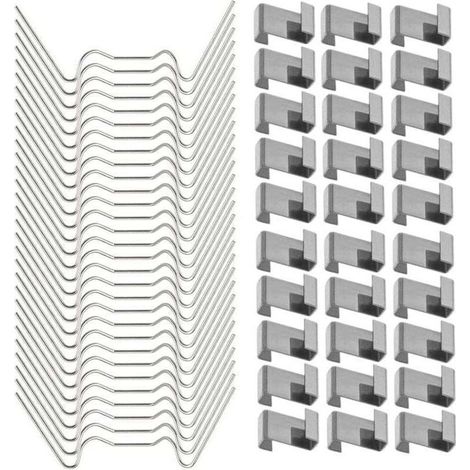 120 Pcs Clips de fixation pour vitre de verre à effet de serre en acier inoxydable (avec 60 clips de fil W pour vitrage en serre et 60 clips de chevauchement en Z pour vitrage de serre)..