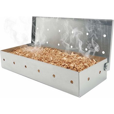 Räucherbox – Leere Edelstahl-Räucherbox – Rauchgenerator – Räucherbox für Holzspäne für Gas- und Holzkohlegrills (1/5)