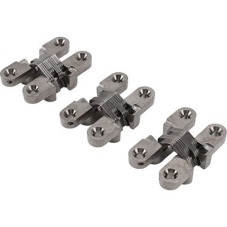3 charnières croisées invisibles 43mm en alliage de zinc, angle 180°, pour armoire et boîte à bijoux (1/5)
