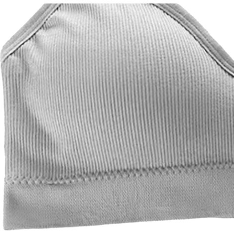 Kabelloser Sport-BH, einfarbig, bequem, elegant, atmungsaktiv, fester Halt, nahtloser Sport-BH im Tanktop-Stil, grau. (1/4)