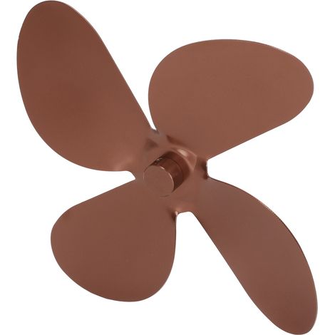 Pale d'aération en alliage d'aluminium, lot de 4 pales + clé Allen et vis de rechange, couleur bronze, pour poêle (1/5)