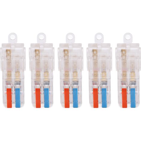 5 connecteurs rapides à levier 2 entrées 2 sorties 250V 32A acier inoxydable laiton pour câblage d'éclairage et puissance (1/5)
