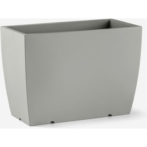 Fioriera rettangolare in polietilene per esterno Gaia 60 - Silver (1/4)