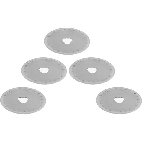 Lot de 5 lames de coupe tissu, molettes droites 45mm pour rotatif (1/5)