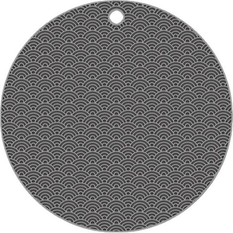 Tapis chauffant rond en silicone - Protection induction - Protège-casseroles - Tapis chauffant - Support chauffant trépied - Protection de table - Dessous de plat résistant à la chaleur - Gris (1/4)