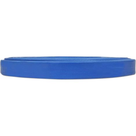 Tuyau plat flexible de pompage et irrigation PVC renforcé bleu 100 m 1" 25 mm avec 2 colliers (1/4)