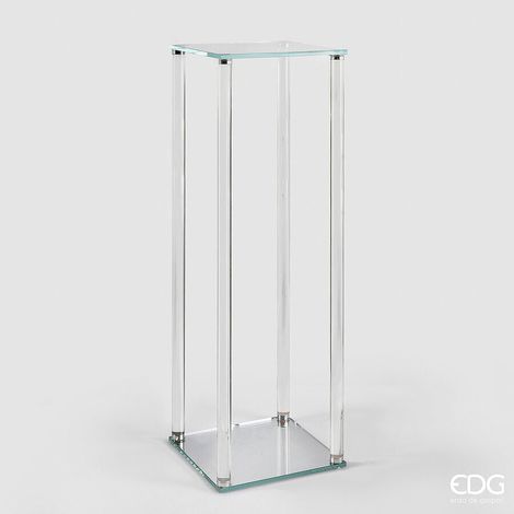 EDG Enzo De Gasperi Alzata Decorativa Splendor Quadrata H 78 Cm L 25 Cm L 25 Cm Vetro Natural (1/2)