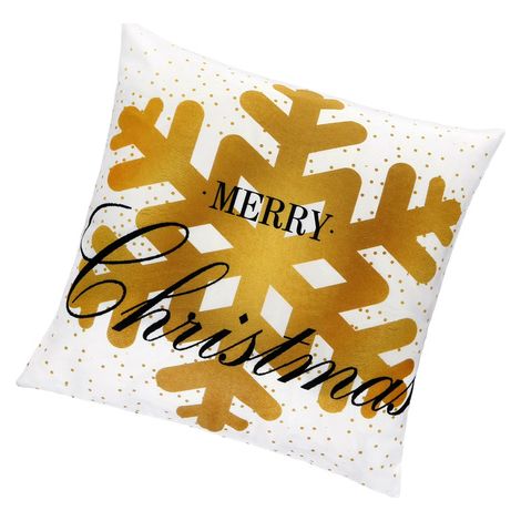 Poszewka decorativa 40x40cm per cuscino, con un piccolo orsacchiotto dorato.