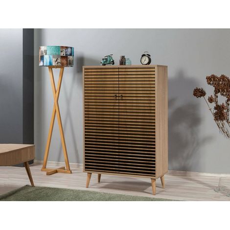 Dmora - Credenza Andalusite, Buffet da soggiorno, Madia da salotto, Dispensa da cucina, 80x36h127 cm, Quercia (1/5)