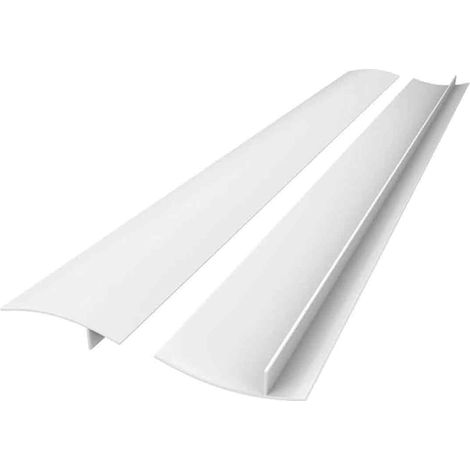 53cm Joint Silicone Gap Cover, Plan de Travail Cuisine Coque Silicone, Joint d'étanchéité, déversements Entre Les comptoirs, plaques de Cuisson, Paquet de 2, Blanc (1/5)
