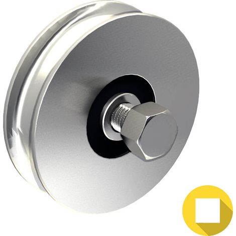 Slid'Up By Mantion – Roue à gorge ronde en acier zingué Ø160 mm – Charge 300 kg – Pour portail coulissant jusqu'à 600 kg – Quantité 1 (1/2)