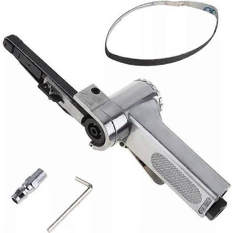 Ponceuse à bande pneumatique de 10 mm avec kit de ponceuse à bande, compatible avec le ponçage du métal, du bois, du plastique et des carrosseries automobiles. (1/5)