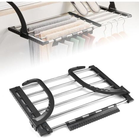 Séchoir Express Séchoir Suspendu Acier Inoxydable Métallique Extensible 51-95cm Séchoir Radiateur Séchoirs à Linge Pliable étendoir Balcon pour étendre sécher lessive vêtements mouillées (1/4)