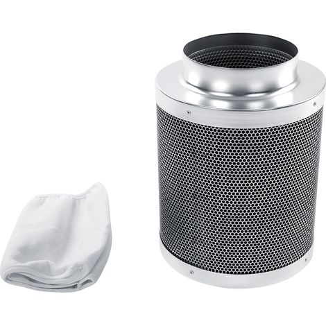 Filtres Charbon Acier Inox 6" 300mm – Culture Hydroponique Éloigne Odeurs pour Atelier Maison, Filtration Air Efficace