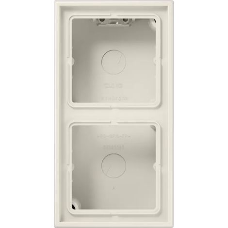 Jung Aufputz-Kappe 2fach, LS CUBE, Duroplast, weiß, senkrechte und waagerechte Montage LS 582 A W