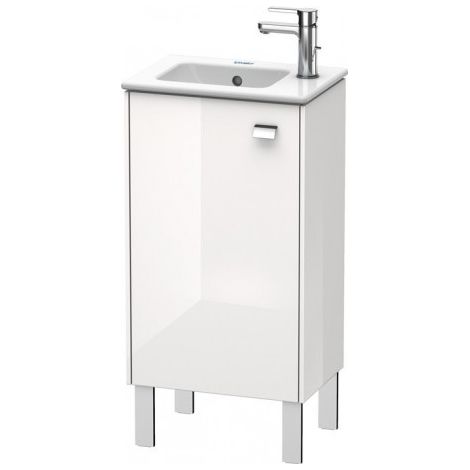 Duravit Meuble sous-lavabo Brioso 42,0 x 28,9 cm, 1 porte, 1 tablette en verre, pour lavabo ME by Starck 072343 BR4400L, Couleur (avant/corps): Décor blanc lustré, poignée chromée - BR4400L1022
