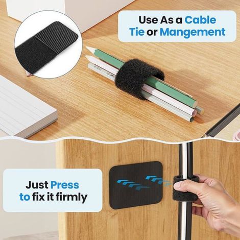 Organisateur De Cables - Support Crochet Et Boucle 120x40 Mm - Pour Gestion Sous Bureau - 40 Paires (1/5)