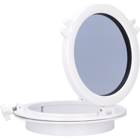 Hublot rond 25,4 cm en verre trempé avec ouverture, fenêtre de pont pour bateau, yacht et camping-car, blanc (1/5)