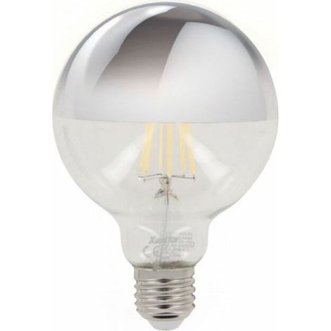 Ampoule LED G95 argentée E27 – 8 W (équivalent 60 W), 850 lm, lumière chaude blanche, économie d’énergie, compatible avec variateurs (sauf indication contraire), idéale pour lustres et appliques (1/5)