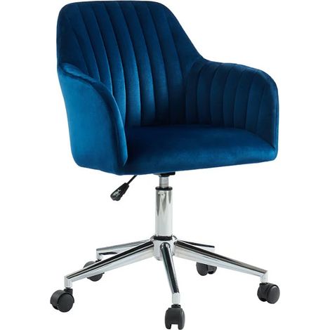 Sedia ufficio altezza regolabile in Velluto Blu - ELEANA (1/4)