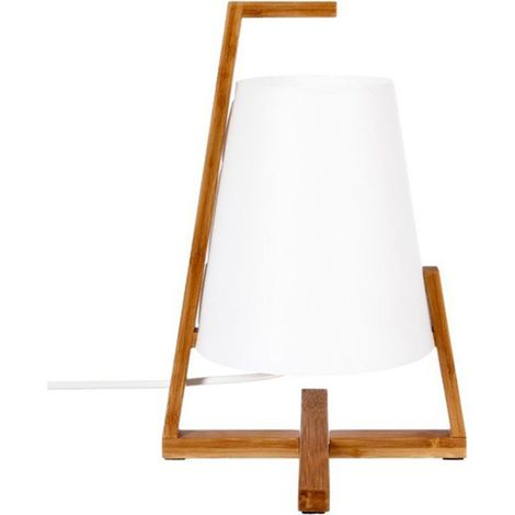 Lampe à Poser "Bambou" 32cm Blanc (1/2)