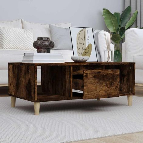 vidaXL Coffee Table Smoked Oak 90x50x36,5 cm Engineered Wood (1/5)