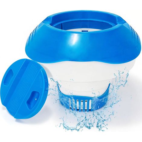 Flotteur de Piscine Chlore, 7 Pouces Flotteur Piscine Distributeur Flottant pour comprimés de Chlore et de Brome 200 g, Convient aux piscines, spas et fontaines (1/5)