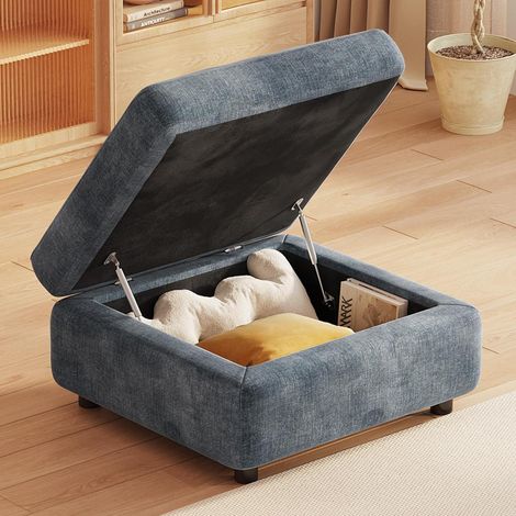 Sitzhocker mit Stauraum, gepolsterter Fußhocker, Ottomane mit Deckel für Wohnzimmer (1/5)