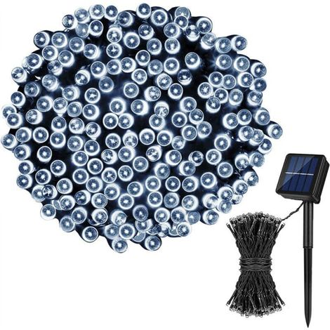 20M 200 LED Solar Outdoor String Lights, Waterproof Indoor/Outdoor Solar String Lights with 8 Light Modes for Garden (Positive White) [Energy Class A+++] (1/5)