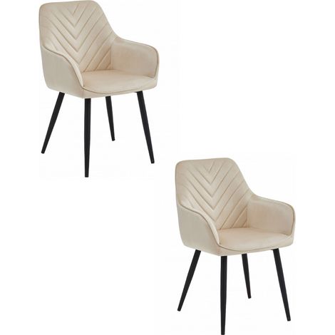 Sedia Nana - velluto beige / gambe nere x 2 (1/5)