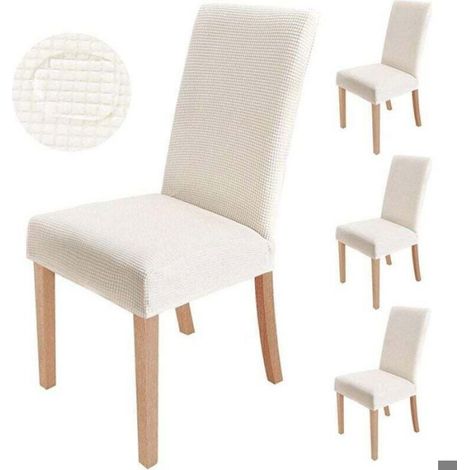 Housse de Chaise - Extensible Universelle - Élastique Stretch - Pour Chaise de Salle à Manger ou Salon - Lot de 4 (1/5)