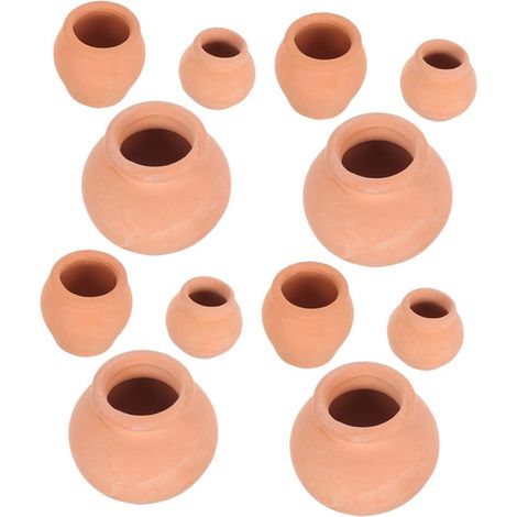 Lot de 12 Pots en Céramique - Mini Jardinière pour Succulentes et Cactus - Intérieur et Extérieur - Design Minimaliste (1/5)