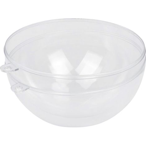 1 boule de Noël transparente à suspendre, décoration pour mariage ou sapin, en plastique ouvert, 10 cm, idéale pour les fêtes d'enfants à faire soi-même. (1/5)