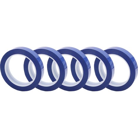 Lot de 5 rubans adhésifs en polyester, ignifugés et résistants à la chaleur, pour appareils électriques, bleus. (1/5)