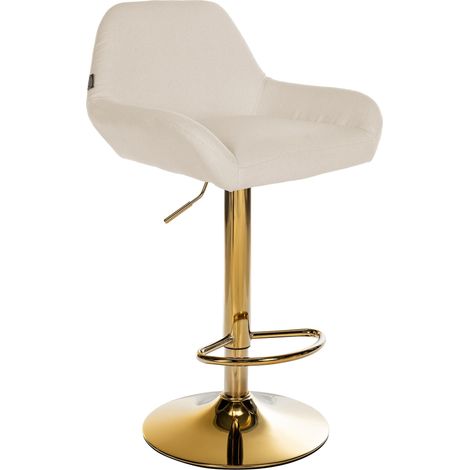 Sgabello da bar in tessuto Braga Gold crema