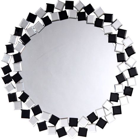 Specchio a Parete Mosaic con Cornice Effetto 3D Argento e Nero (1/3)