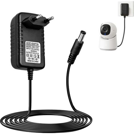 12V 2A Adaptateur Secteur Universel, 24W AC DC 100-240V 50/60Hz, Câble 1M Alimentation Chargeur Électrique pour Ruban LED, Routeur, Caméra Surveillance, Radio-réveil, Moniteur TFT, LCD (1/5)
