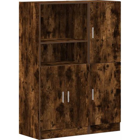 Maison Exclusive - 2-tlg. Küchenschrank-Set Räuchereiche Holzwerk