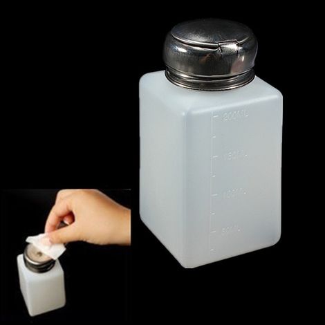 Bote dispensador liquido limpiador o alcohol por presion 200ml (1/2)