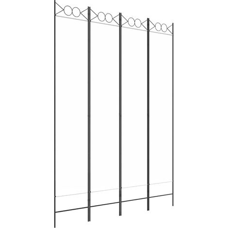 vidaXL Biombo divisor de 4 paneles de tela blanco 160x220 cm (1/2)